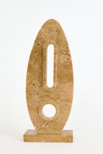 Modestmar Traverten obje - Oval oyuk tasarım