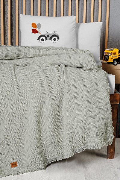 Budi Kanz Baby Waffle Muslin Embroidered Pique Knz-021 Bubble Green