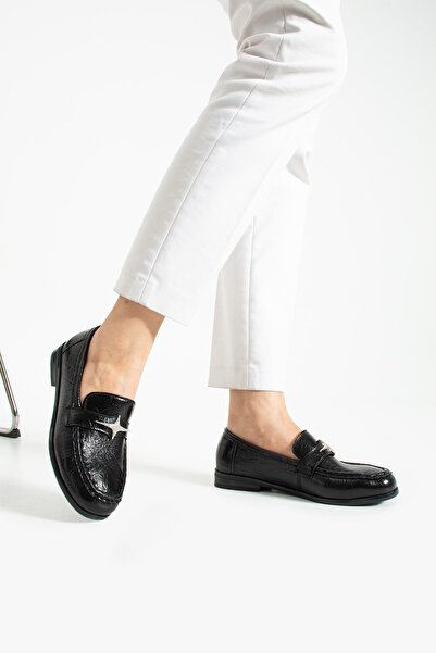 stato - حذاء لوفر نسائي من الجلد الصناعي باللون الأسود