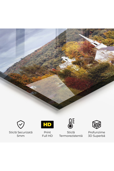 Arthub Kitchen Glass Panel, Stove Protection, Heat Resistant, Landscapes, Autumn Trees