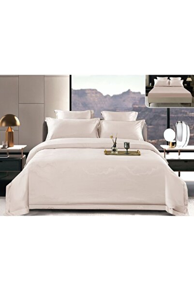 Casa de Vis Set lenjerie pat dublu, bumbac satinat, 180x200 cm, 6 buc., elastic, PSS-35