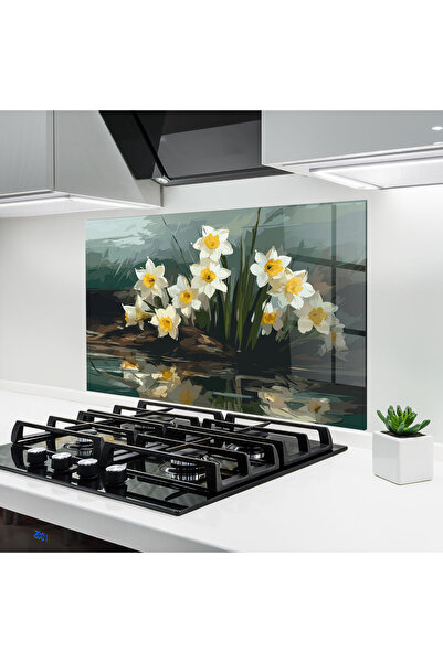 Arthub Panou Sticla Bucatarie, Protectie aragaz, Termorezistent, Flori, Wild ...