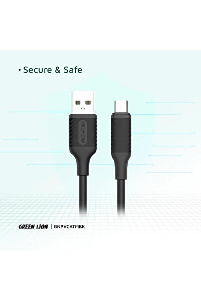 Green Lion كابل USB-A إلى Micro USB PVC بطول 1 متر - شحن سريع ومزامنة بيانات ...