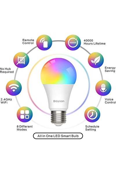 Baytion مصباح LED ذكي - 10 وات، متعدد الألوان