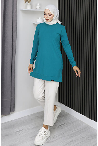 sefamerve Araboy Sports Combed Cotton Tunic 9127-01 Petrol