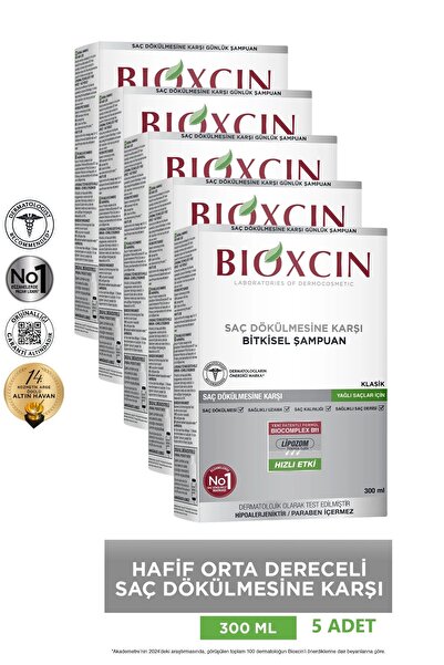 Bioxcin Genesis Shampoo for Classic Oily Hair 5X300Ml.
