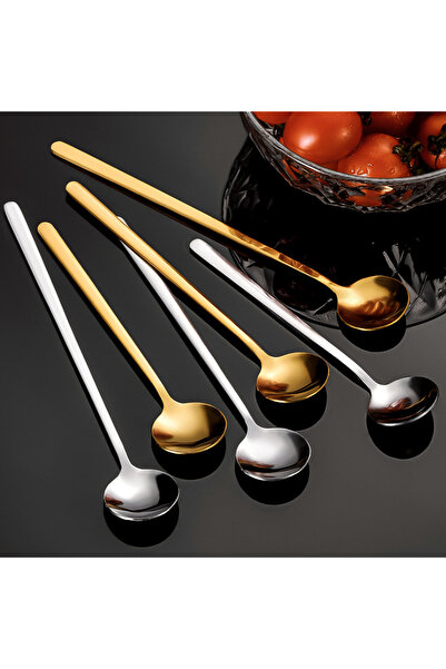 Arabest مجموعة ملاعق قهوة مكونة من 6 قطع، ملاعق شاي بمقبض طويل 6.8 بوصة، ملاعق من الفولاذ المقاوم للصدأ بدرجة الطعام