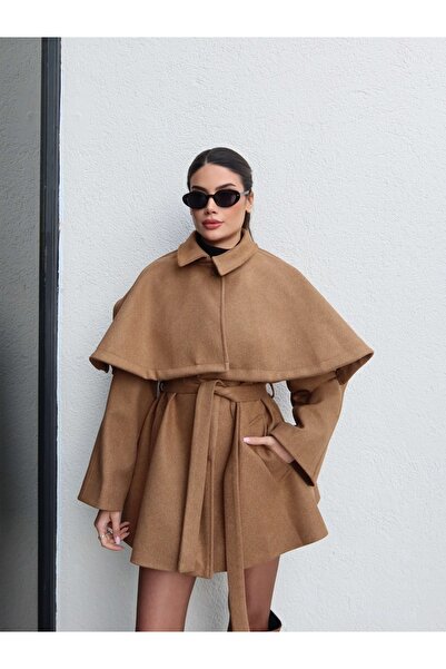 ESRAHELVACI Cape Detail Cashmere Coat