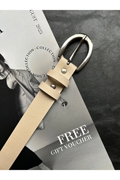 LİA KEMER 2-Pack Lust Classic Patterned Women's Silver Buckle Belt Jacket Belt Dress Belt Trouser Belt