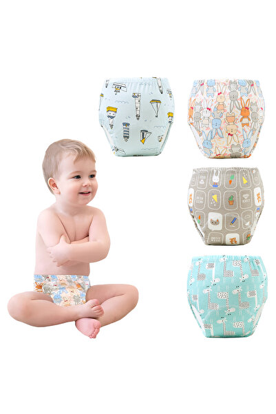 BYBEO ملابس داخلية للتدريب على استخدام المرحاض، 4 قطع، 6 طبقات من القطن الماص...