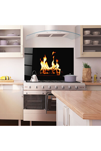 Arthub Kitchen Glass Panel, Stove Protection, Heat Resistant, Feng-shui, Calm Fire