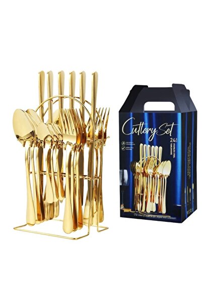 OEM 24-piece cutlery set AURII with stainless steel stand