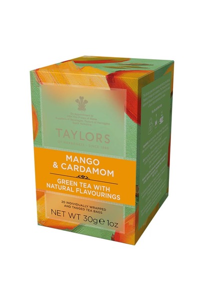 TAYLORS Ceai Verde cu Mango si Cardamom, 20 pliculete ambalate individual, 30 gr.