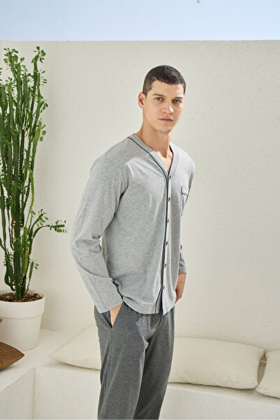 KLY 100% Cotton Plus Size Men's Luxury Design Pajama Set