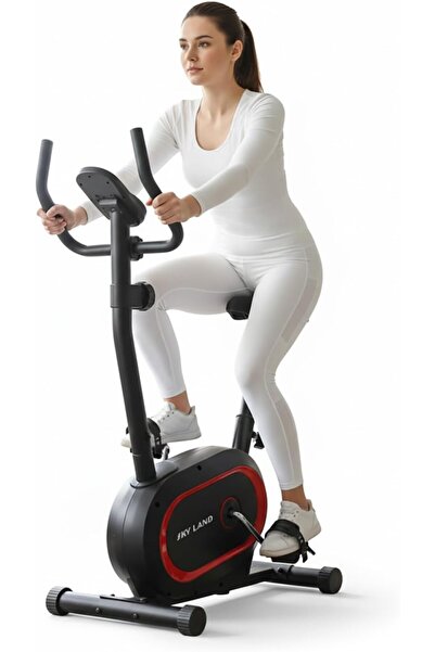 SKY LAND Magnetic Upright Bike EM-1574 with 8 Resistance Levels, LCD Monitor, Pulse Sensors & 4KG Flywheel Ho