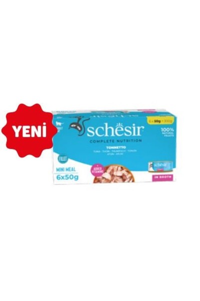 Schesir Tam ve Dengeli Ton Balığı Pişirme Suyunda Kedi Konservesi Multipack 6...