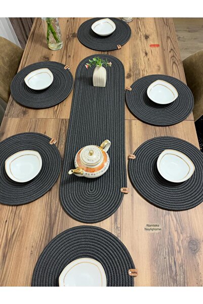 naylişhome jute,american service set, runner, plate, gift, tablecloth set, fo...