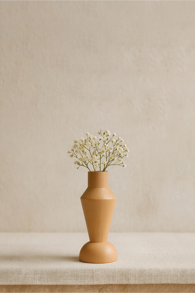 HOMİNG Wooden Minimalist Vase Flower Holder 15 cm 242375