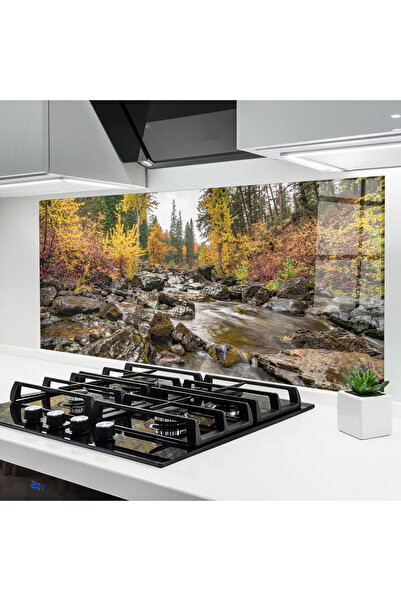 Arthub Kitchen Glass Panel, Stove Protection, Heat Resistant, Landscapes, For...