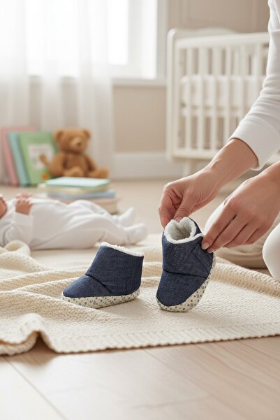 balbeybi Bebek Panduf 6-12 Ay – Cırtlı, Kaydırmaz Tabanlı, Polar Kürklü İçi, ...