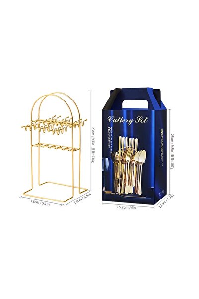 OEM 24-piece cutlery set AURII with stainless steel stand