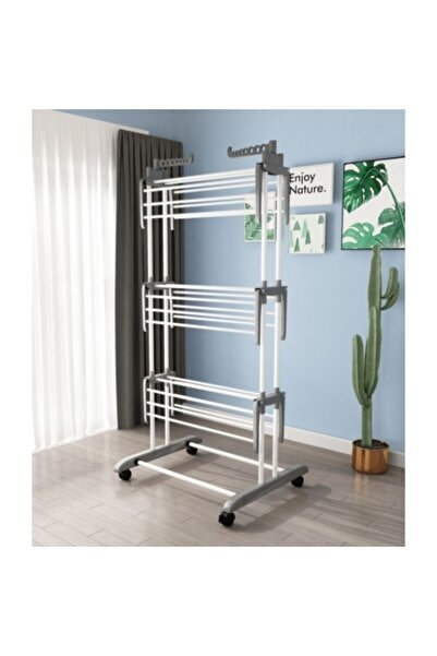 varioshop Foldable vertical clothes dryer – white