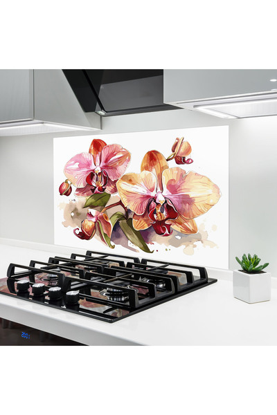 Arthub Panou Sticla Bucatarie, Protectie aragaz, Termorezistent, Flori, Beaut...