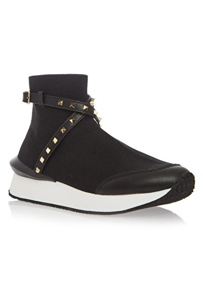 MENBUR Women's Black Casual Sport Boots with Gold Rockstuds