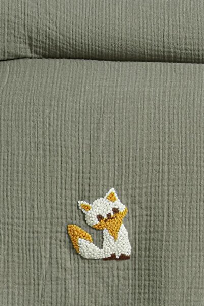 Budi Kanz 4 Layer Hand Made Ruffled Muslin Cover Set Knz-020 Green