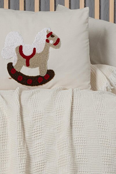 Budi Kanz Baby Waffle Muslin Embroidered Blanket Knz-021 Ponny