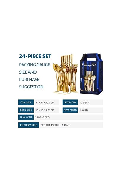 OEM 24-piece cutlery set AURII with stainless steel stand