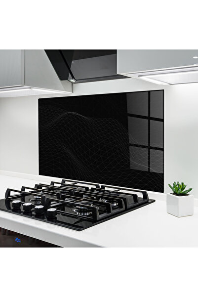 Arthub Kitchen Glass Panel, Stove Protection, Heat Resistant, Abstract, Trian...