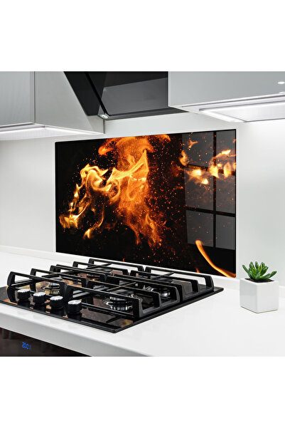 Arthub Kitchen Glass Panel, Stove Protection, Heat Resistant, Feng-shui, Clos...