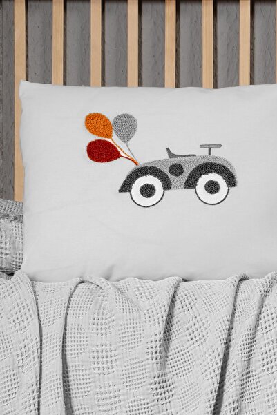 Budi Kanz Baby Waffle Muslin Embroidered Pique Knz-021 Bubble Gray