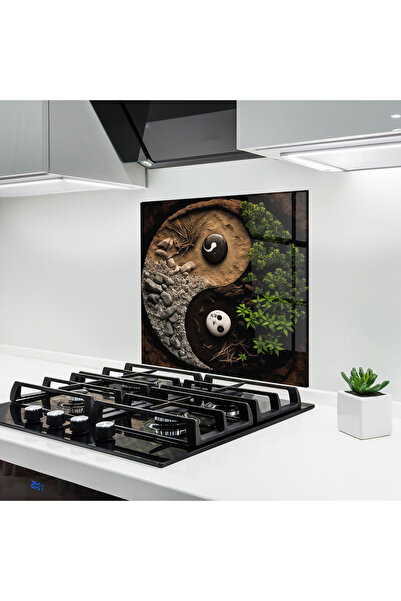 Arthub Panou Sticla Bucatarie, Protectie aragaz, Termorezistent, Feng-shui, N...