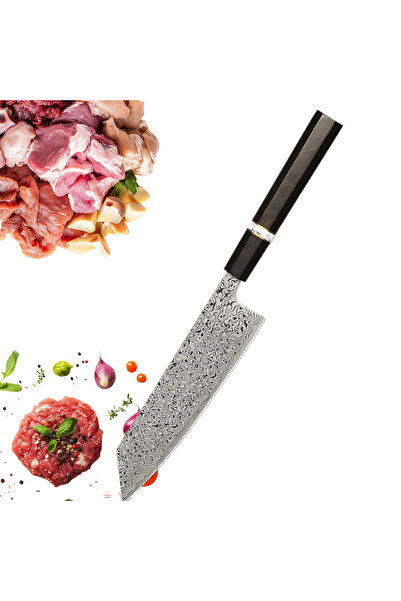 NEOSOR Kiritsuke Professional Knife, 73 Layers Damascus Steel, Ebony Handle, Manual Sharpening, Hardness 60±2HRC