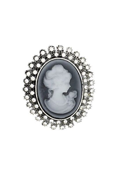 OEM Silver cameo brooch model 19 in jewelry box