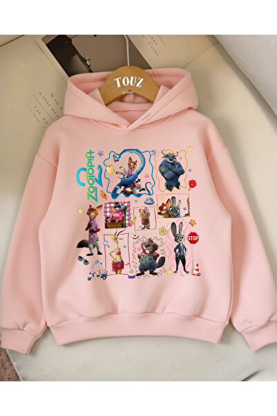 Touz Moda Young Zoo 3 νήματα Χοντρό και γλυκό φούτερ με κουκούλα