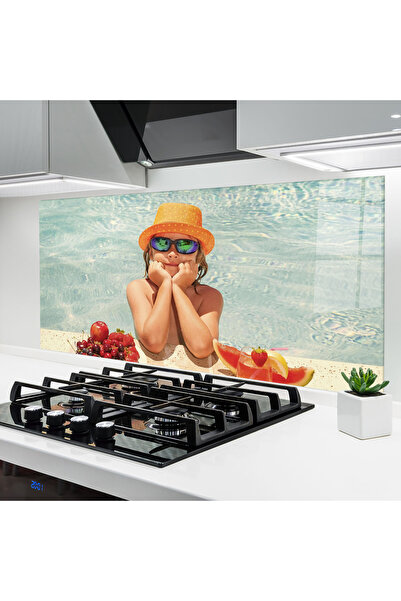 Arthub Panou Sticla Bucatarie, Protectie aragaz, Termorezistent, Peisaje, Child Swimming