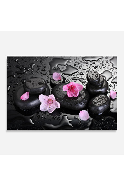Arthub Kitchen Glass Panel, Stove Protection, Heat Resistant, Feng-shui, Pink Sakura Stones