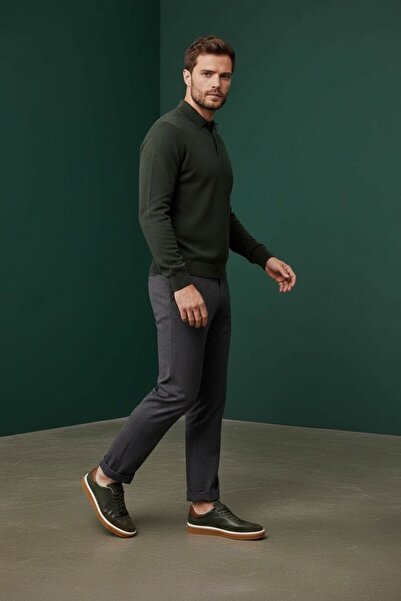 WEMSEY 100% Genuine Leather Sneaker Khaki Shoes