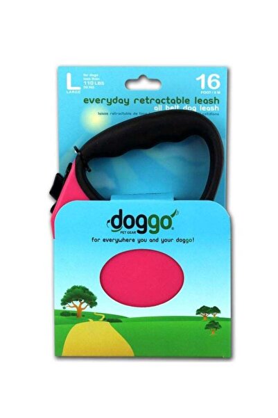 ALCOTT مقود دوجو اليومي القابل للسحب 5 أمتار كبير وردي