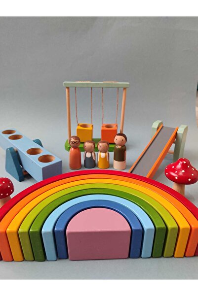 NaturBabyKids 4lü Peg Ailesi Ahşap Oyuncak