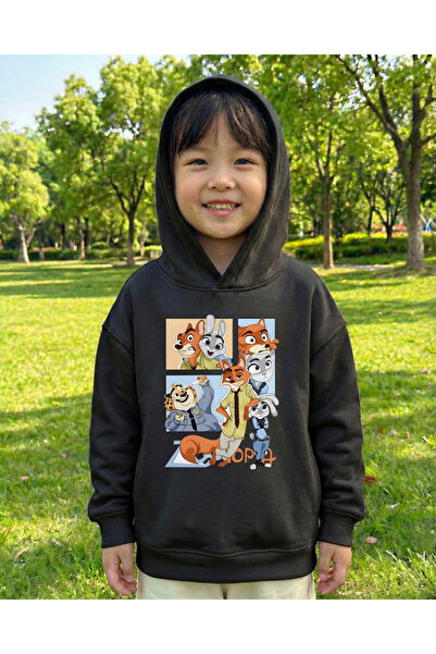 Touz Moda Young Zoo 3 νήματα Χοντρό και γλυκό φούτερ με κουκούλα