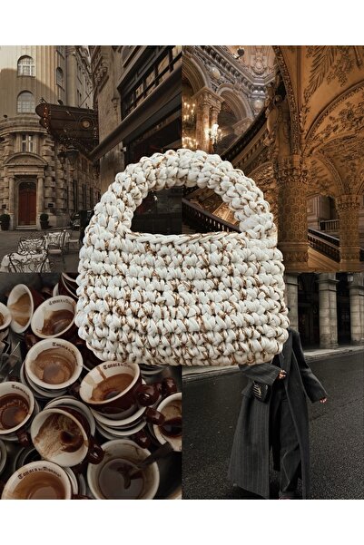 Ceveccá Pinterest Model Örgü Bag Çanta (İlk Siparişe/ Çelik Takı Hediye)