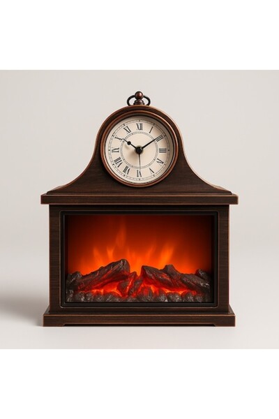 Sanlux Decorative fireplace with clock Auburn