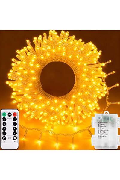 echosari Battery Powered String Lights, 33 ft, 100 LED Warm White, Remote, Di...
