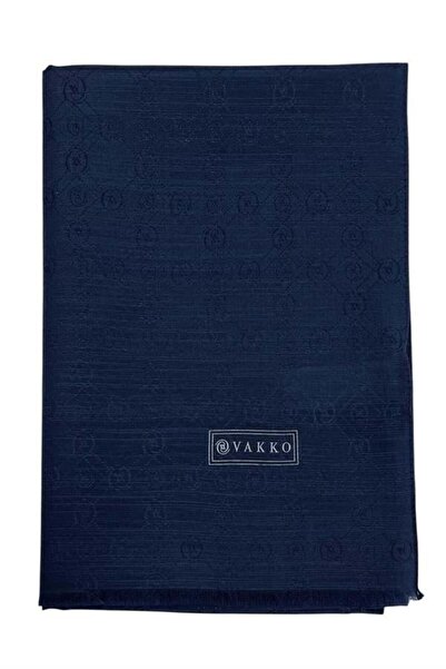 Vakko Cotton Silk Shawl - New Hologram - New Navy Blue
