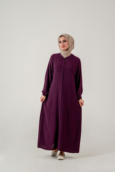 OKTAYUSTA COLLECTİON Απλό καθημερινό φορέματα με κρυφό πάτο σε όλο το μήκος, μούρινο φεράζ