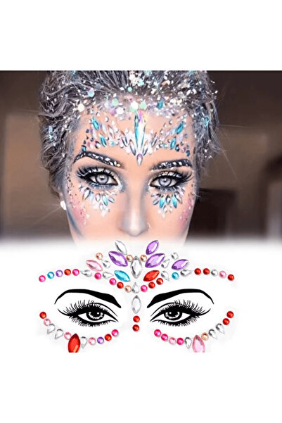 CRM Autocolant strass 3D Face, Crystal Tattoo, CRM, multicolor